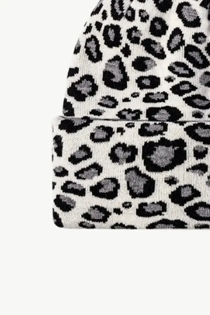 Leopard Pattern Cuffed Beanie - Bad Moms Club