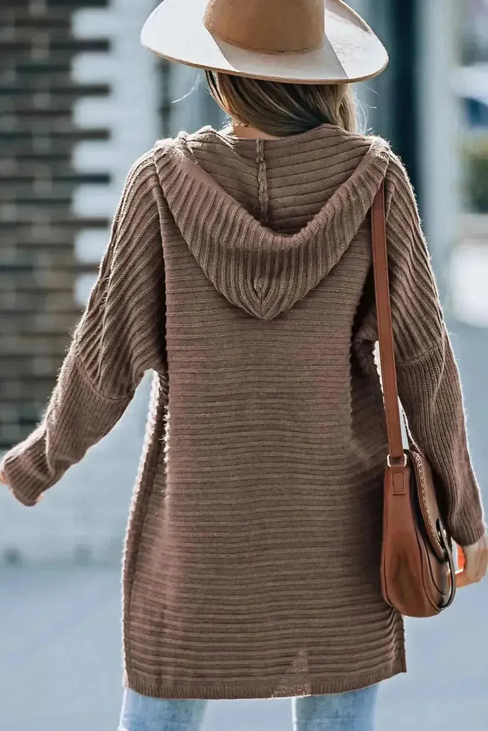Open Front Longline Hooded Cardigan - Bad Moms Club