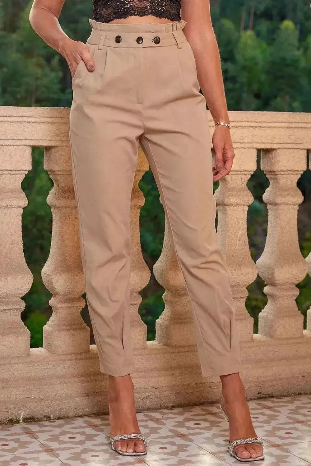 High Waist Cropped Pants - Bad Moms Club