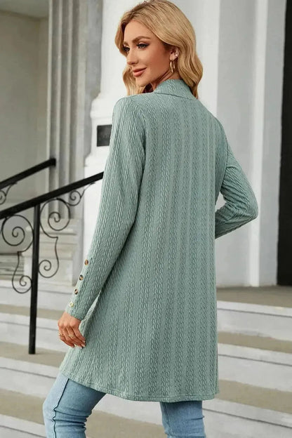 Open Front Long Sleeve Cardigan - Bad Moms Club