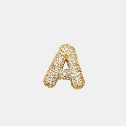 Inlaid Zircon Bubble Initial Necklace - Bad Moms Club