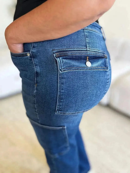 Judy Blue Full Size High Waist Cargo Jeans - Bad Moms Club