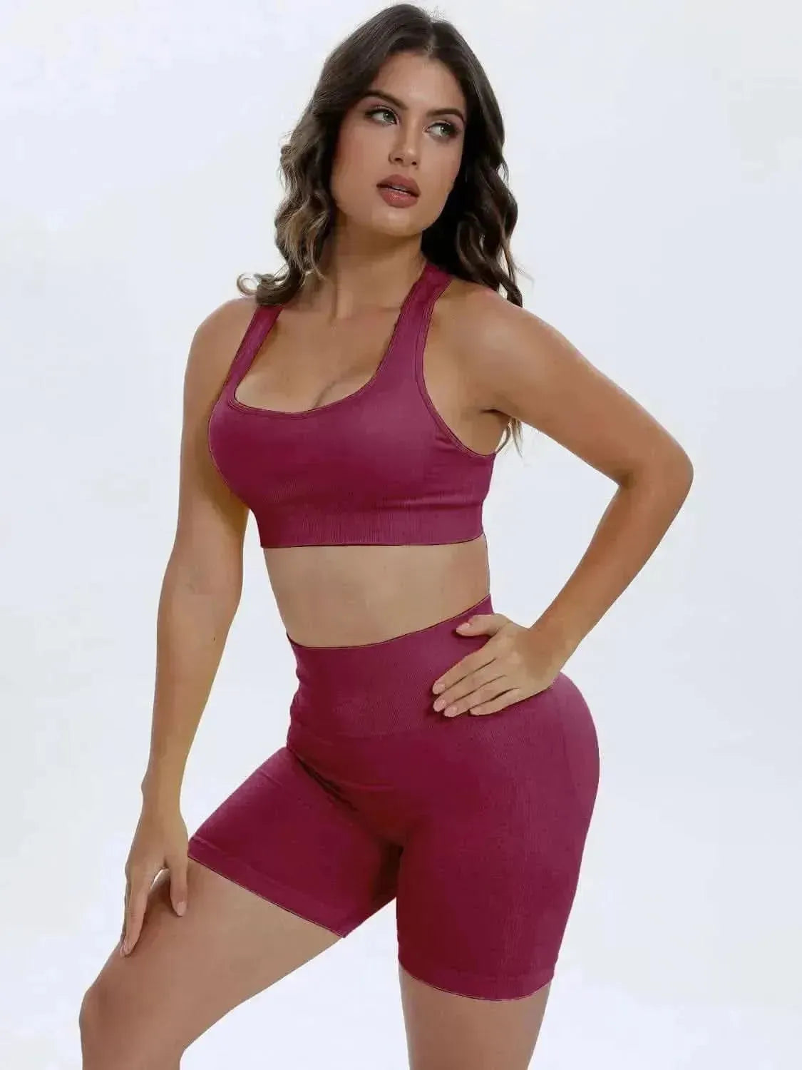 Scoop Neck Wide Strap Top and Shorts Active Set - Bad Moms Club