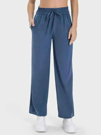 Drawstring Pocketed Active Pants - Bad Moms Club
