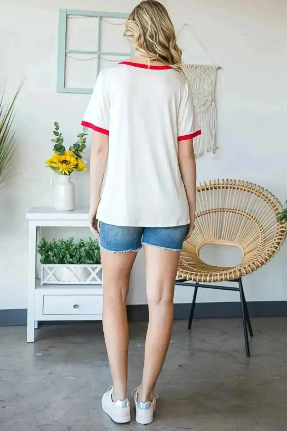 Heimish Full Size USA Contrast Trim Short Sleeve T-Shirt - Bad Moms Club