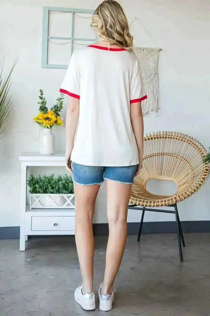 Heimish Full Size USA Contrast Trim Short Sleeve T-Shirt - Bad Moms Club