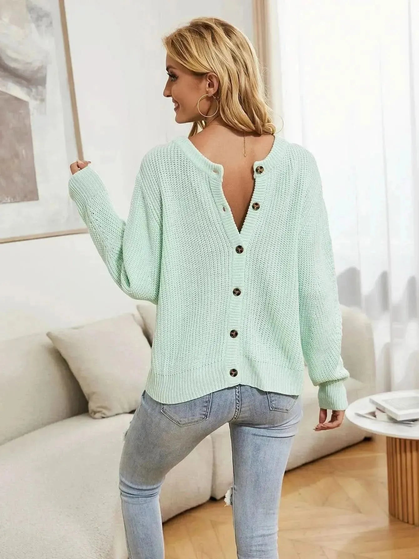 Button Down Rib-Knit Reversible Cardigan - Bad Moms Club
