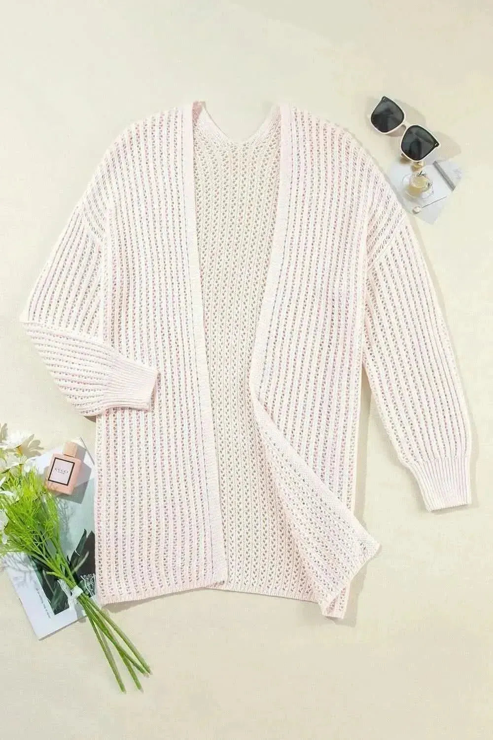 Open Front Long Sleeve Cardigan - Bad Moms Club