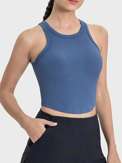 Round Neck Racerback Active Tank - Bad Moms Club
