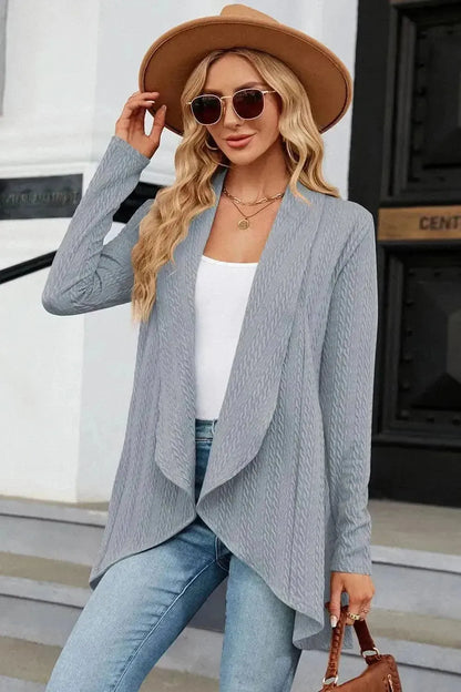 Open Front Long Sleeve Cardigan - Bad Moms Club