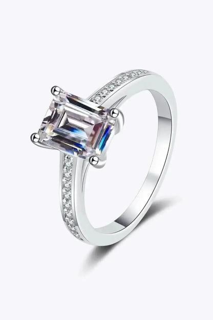 925 Sterling Silver Side Stone Moissanite Ring - Bad Moms Club