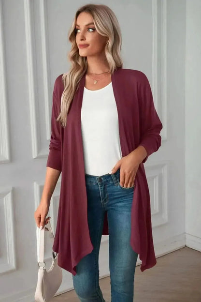Open Front Long Sleeve Cardigan - Bad Moms Club