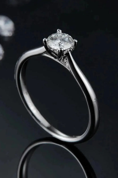 Moissanite 925 Sterling Silver Solitaire Ring - Bad Moms Club