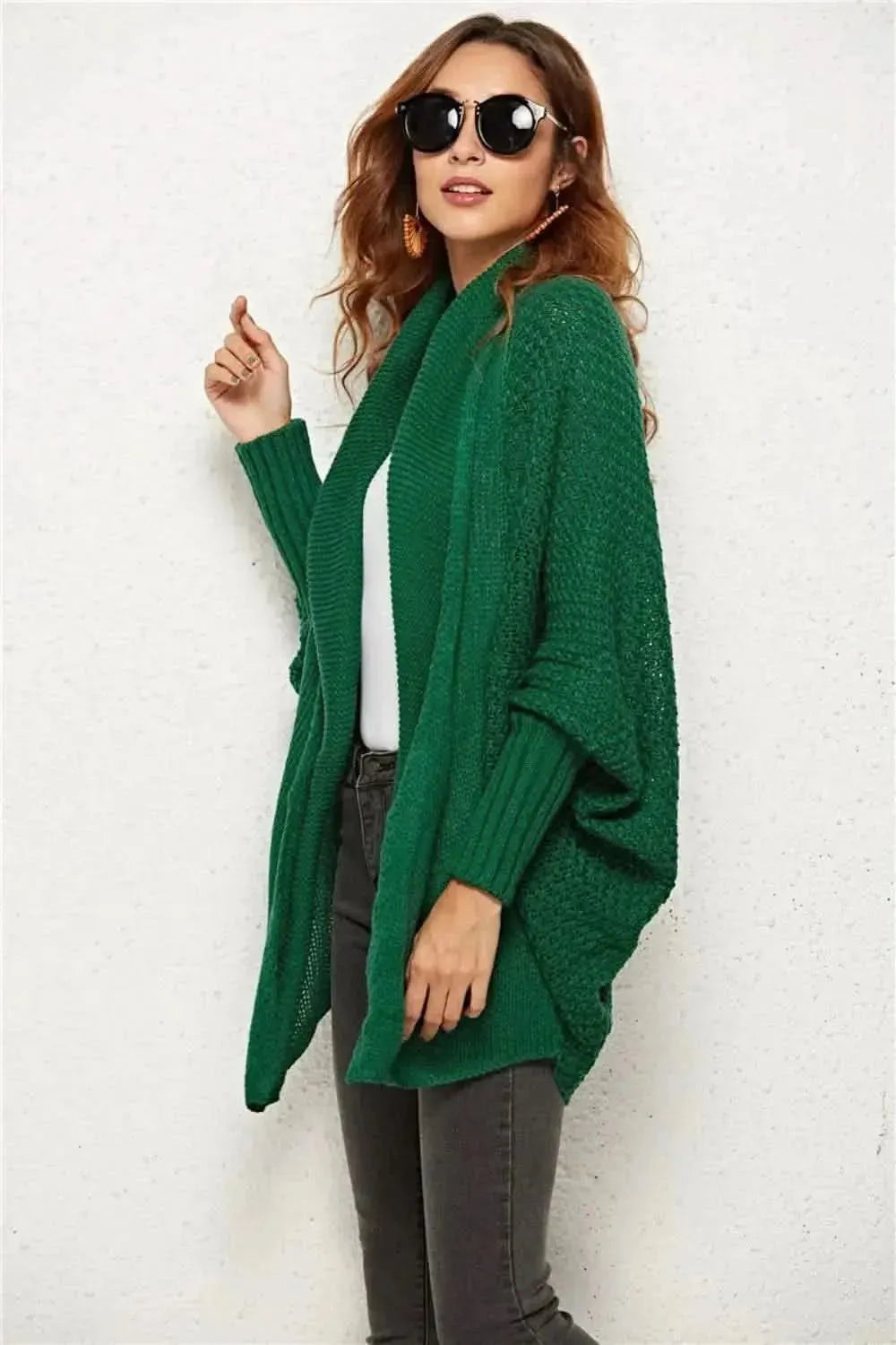 Open Front Batwing Sleeve Cardigan - Bad Moms Club