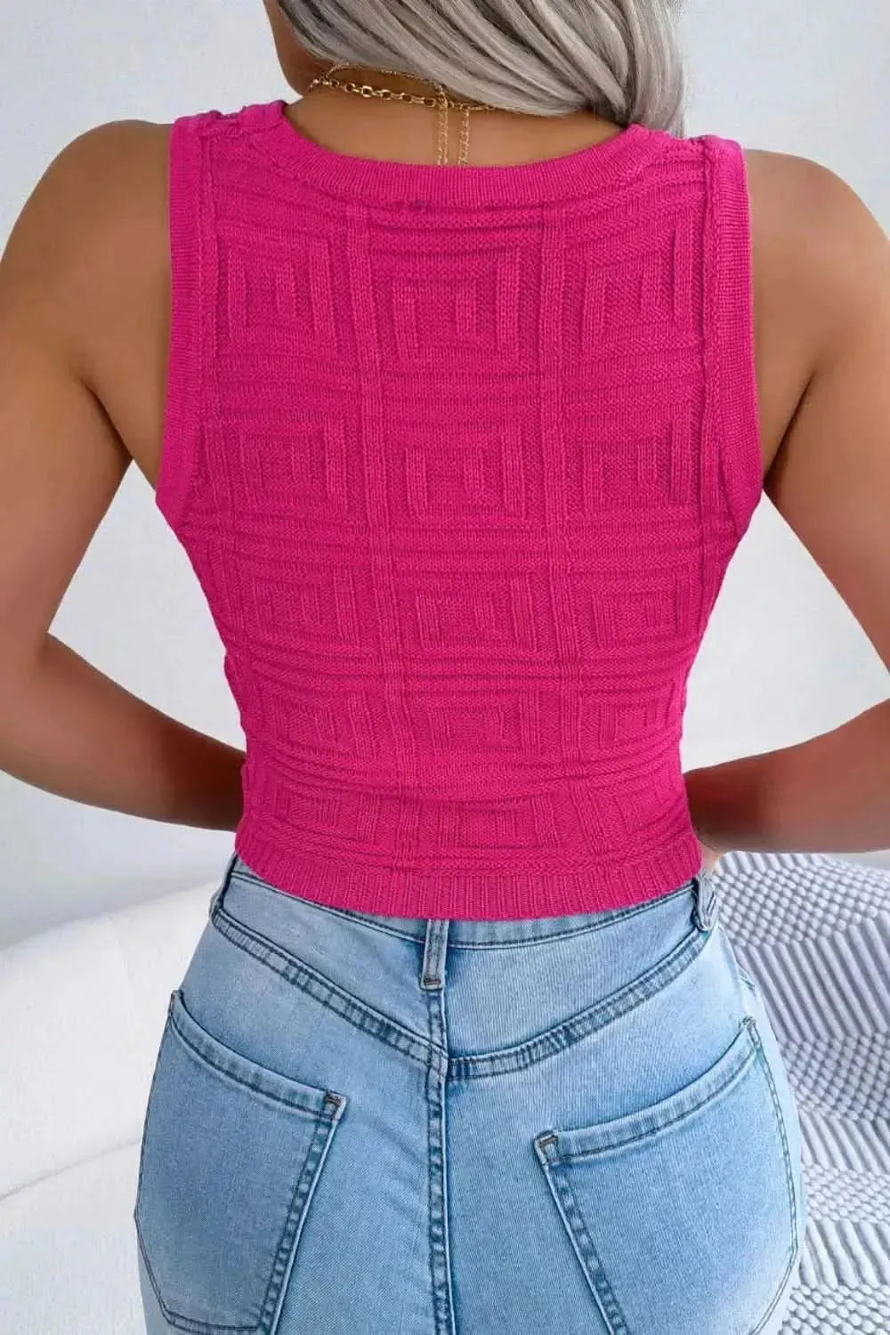 Cutout Sleeveless Knit Top - Bad Moms Club