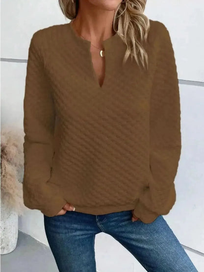 Notched Long Sleeve Sweatshirt - Bad Moms Club