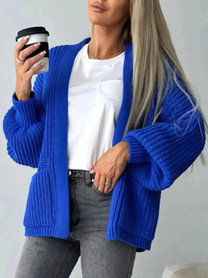 Open Front Dropped Shoulder Cardigan - Bad Moms Club