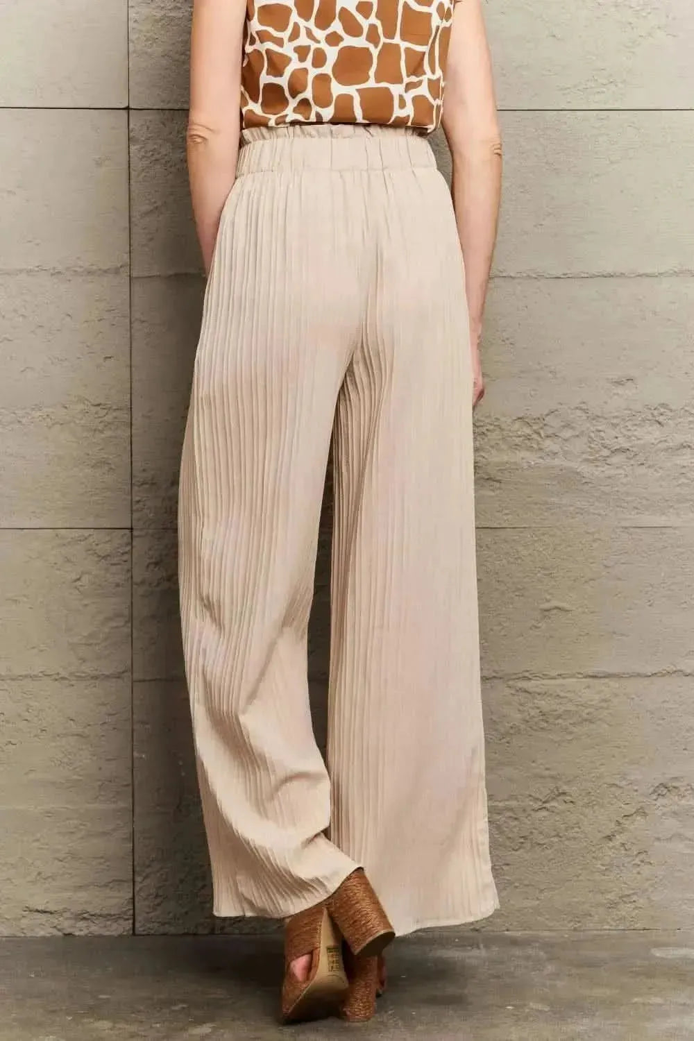 Perfee Tie Waist Long Pants - Bad Moms Club