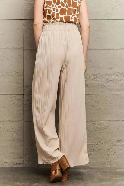 Perfee Tie Waist Long Pants - Bad Moms Club