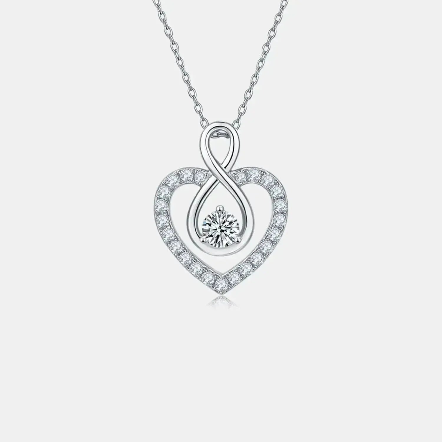 1 Carat Moissanite 925 Sterling Silver Heart Shape Necklace - Bad Moms Club