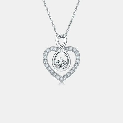 1 Carat Moissanite 925 Sterling Silver Heart Shape Necklace - Bad Moms Club