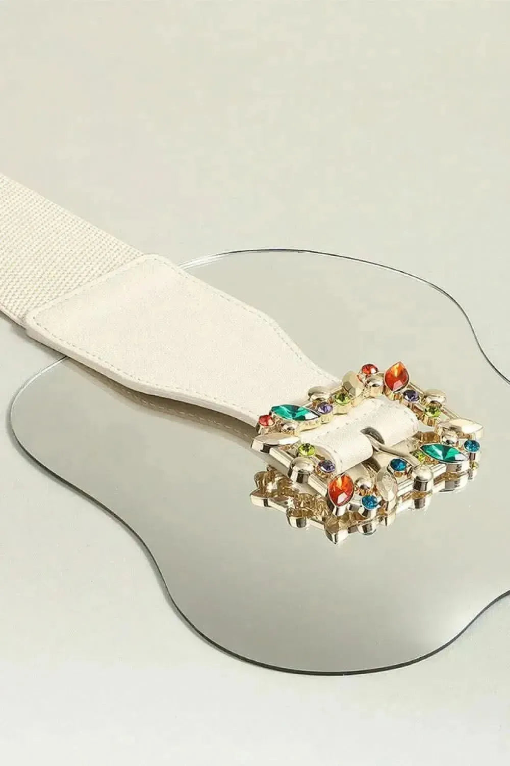 Multicolored Leaf Buckle Elastic Belt - Bad Moms Club