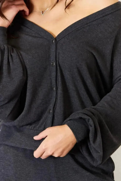 RISEN Ultra Soft Button Up Long Sleeve Lounge Cardigan - Bad Moms Club