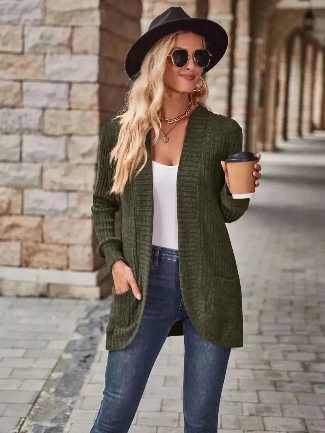Open Front Cardigan with Pockets - Bad Moms Club