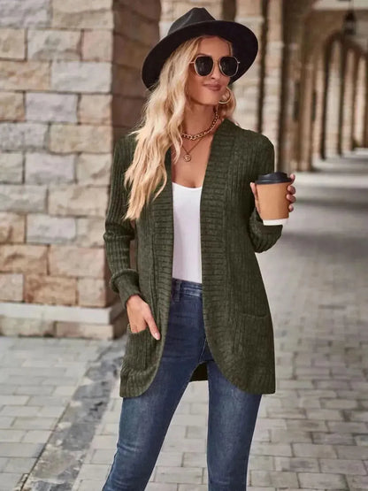 Open Front Cardigan with Pockets - Bad Moms Club