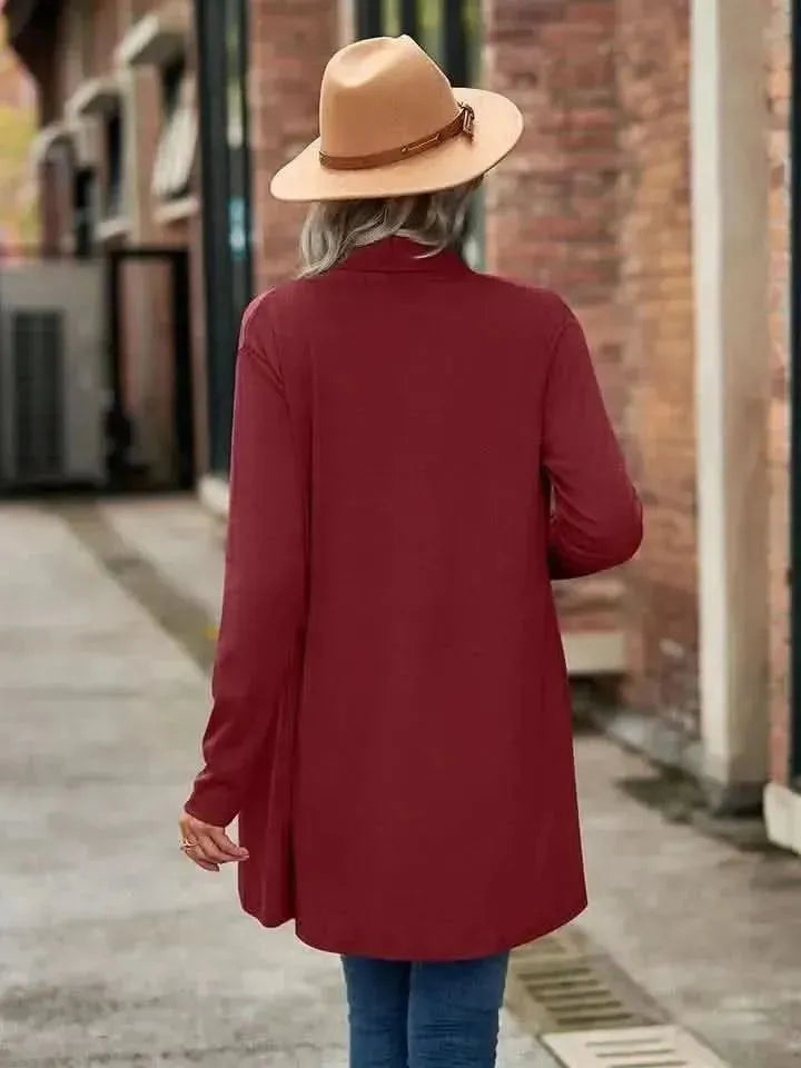 Open Front Long Sleeve Cardigan - Bad Moms Club