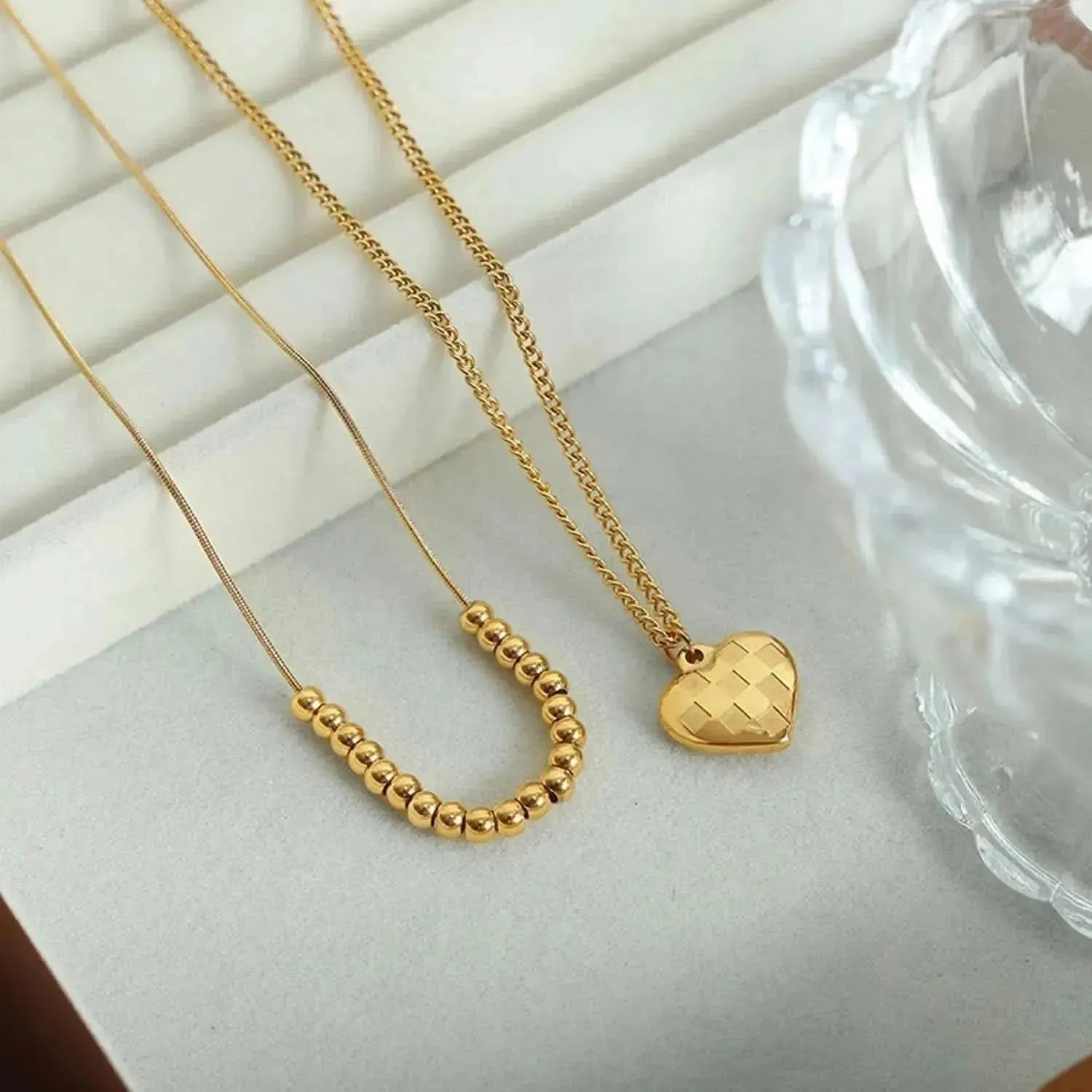 Heart Pendant Double-Lrayed Necklace - Bad Moms Club