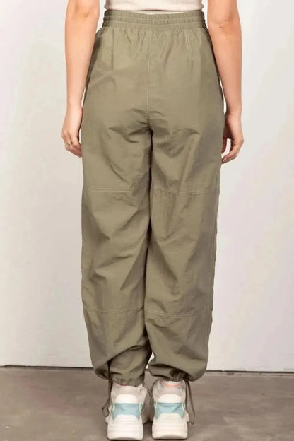 VERY J Drawstring Woven Parachute Joggers - Bad Moms Club