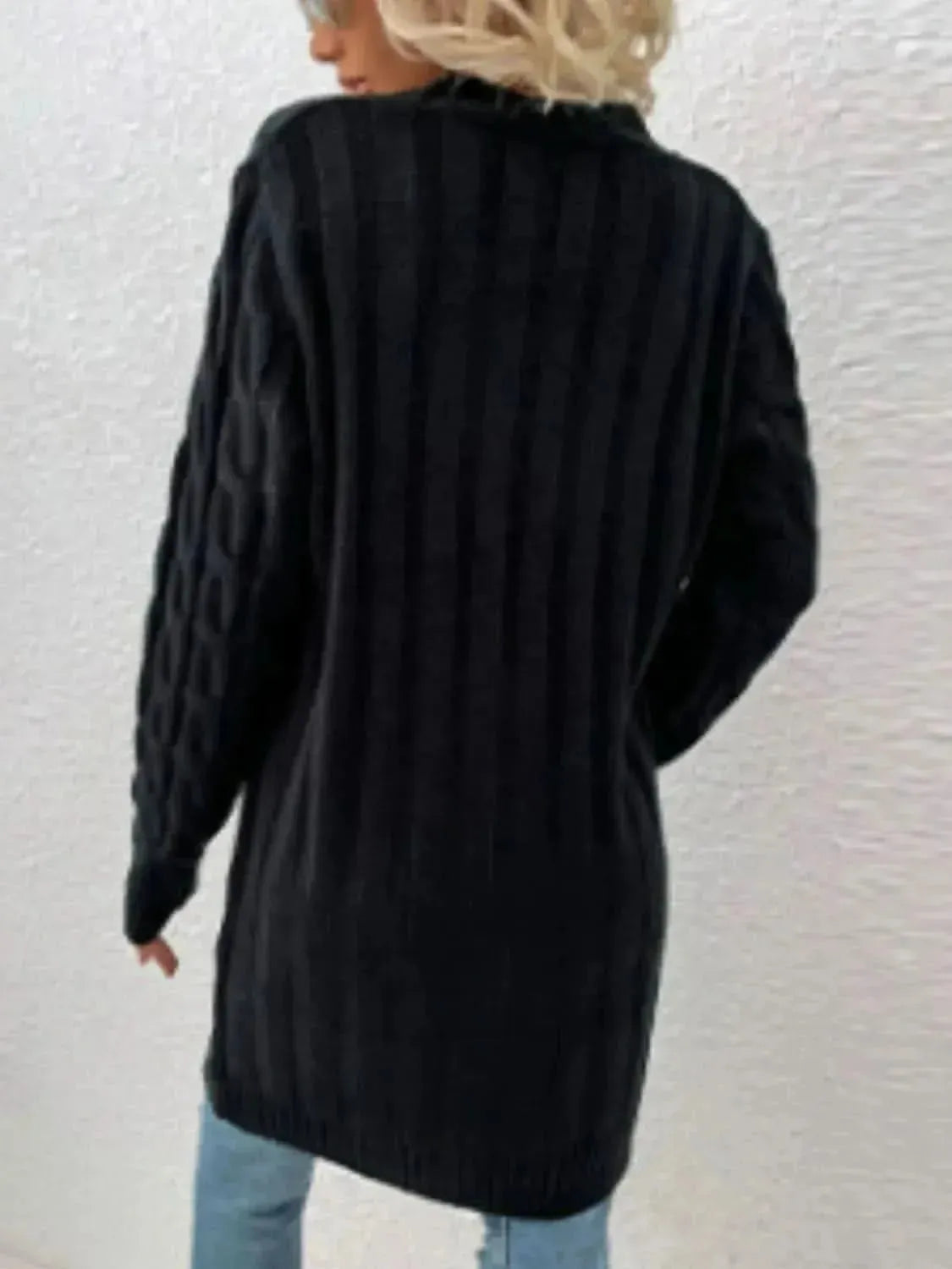 Cable-Knit Button Down Cardigan with Pockets - Bad Moms Club