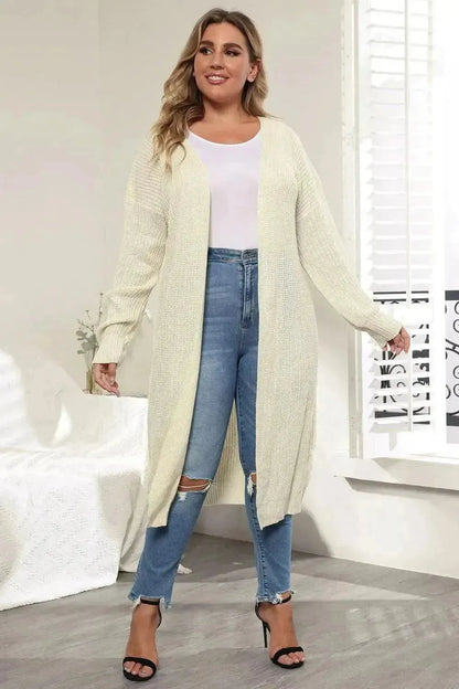 Plus Size Open Front Long Sleeve Cardigan - Bad Moms Club