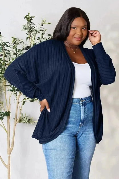 Basic Bae Full Size Ribbed Cocoon Cardigan - Bad Moms Club