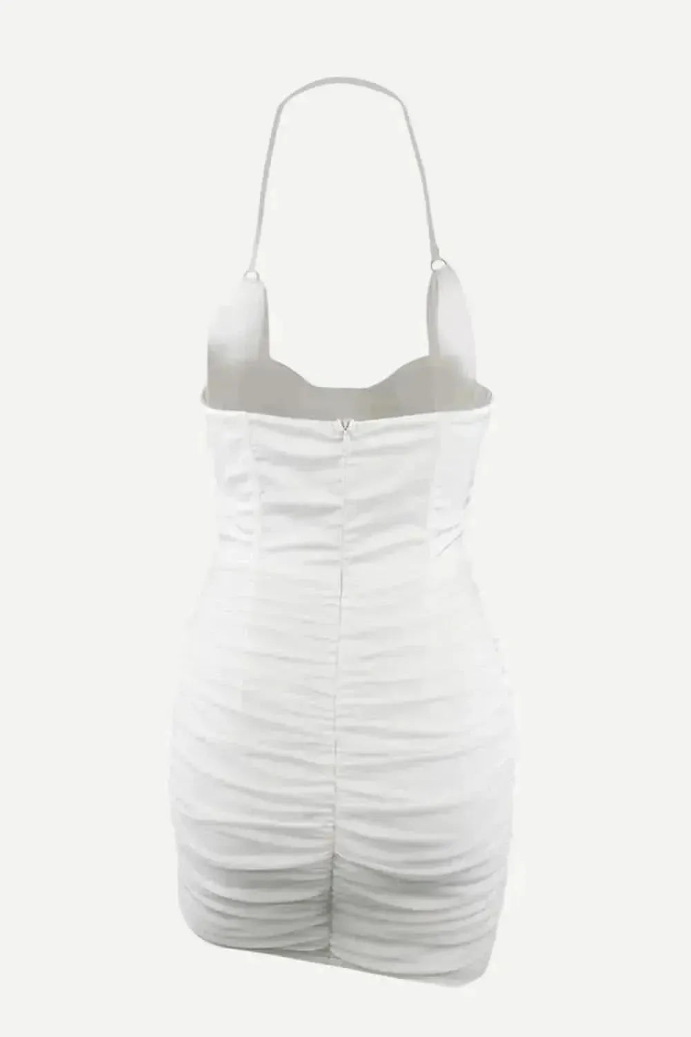 Lace-Up Ruched Halter Neck Wrap Dress - Bad Moms Club
