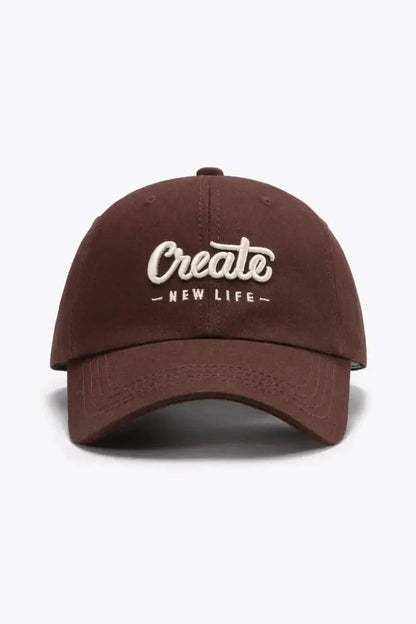 CREATE NEW LIFE Adjustable Cotton Baseball Cap - Bad Moms Club