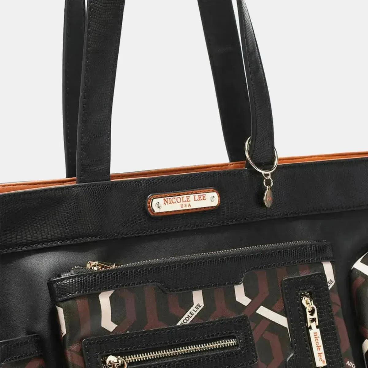 Nicole Lee USA Geometric Pattern Large Handbag - Bad Moms Club