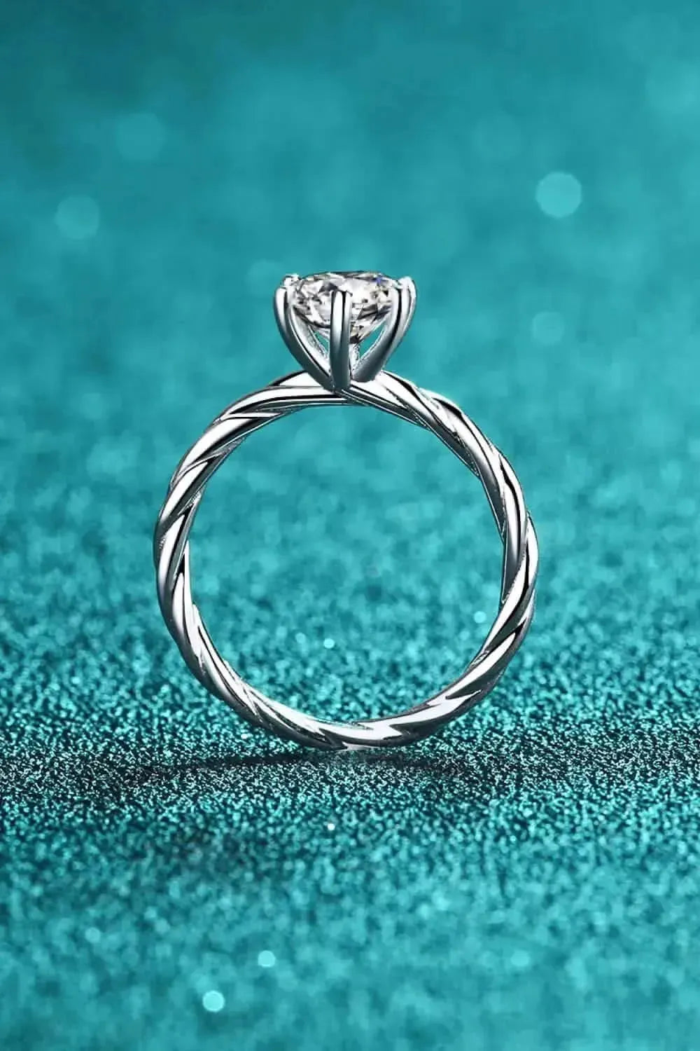 1 Carat Moissanite 6-Prong Twisted Ring - Bad Moms Club