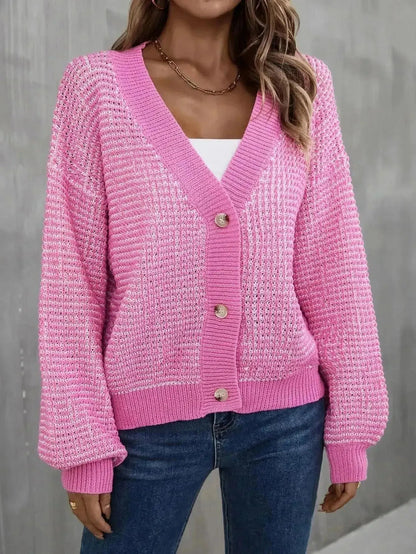 V-Neck Dropped Shoulder Cardigan - Bad Moms Club