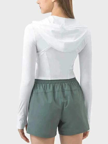 Zip Up Hooded Long Sleeve Active Outerwear - Bad Moms Club