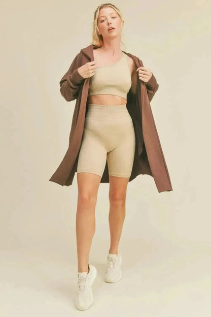 Kimberly C Open Front Longline Hooded Cardigan - Bad Moms Club