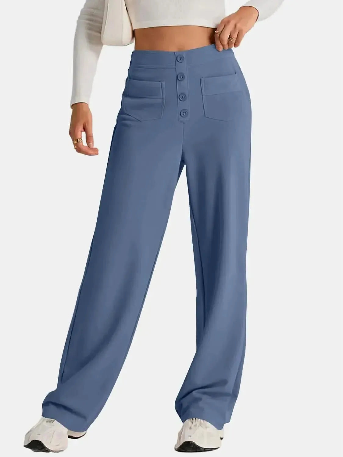 High Waist Wide Leg Pants - Bad Moms Club
