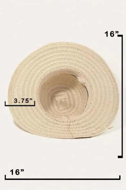 Fame Contrast Straw Braided Sun Hat - Bad Moms Club