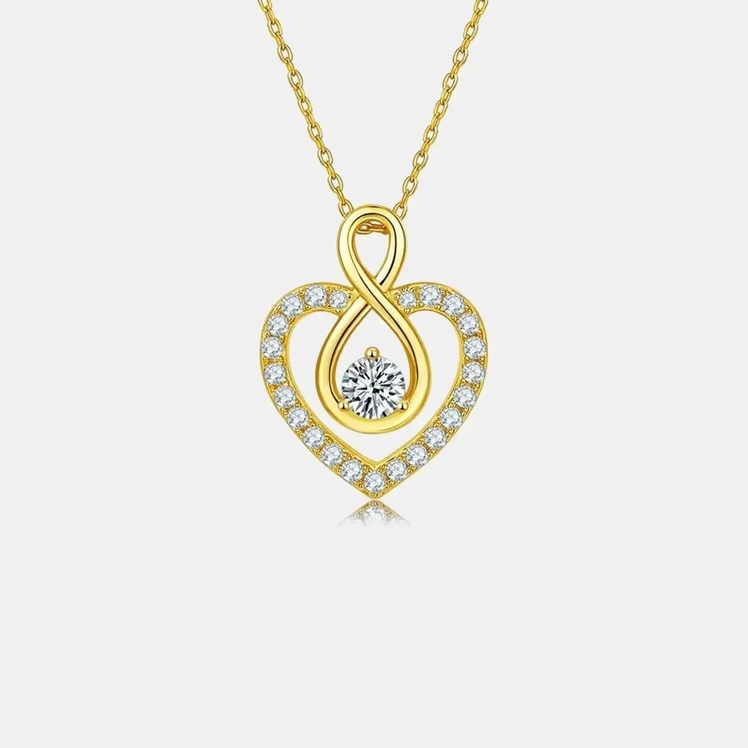 1 Carat Moissanite 925 Sterling Silver Heart Shape Necklace - Bad Moms Club