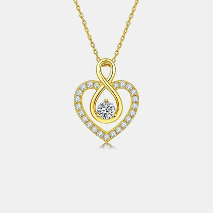 1 Carat Moissanite 925 Sterling Silver Heart Shape Necklace - Bad Moms Club