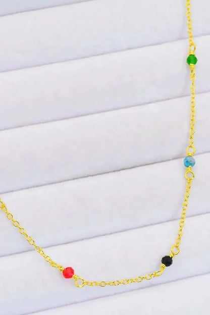 18K Gold-Plated Multicolored Bead Necklace - Bad Moms Club