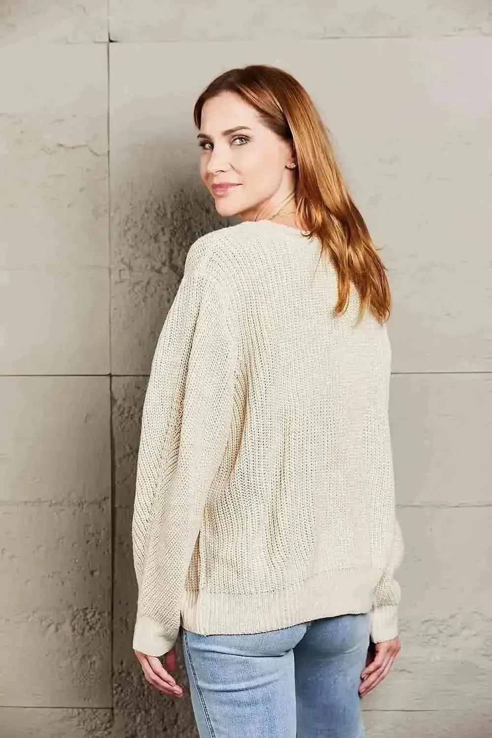 Button Down Rib-Knit Reversible Cardigan - Bad Moms Club