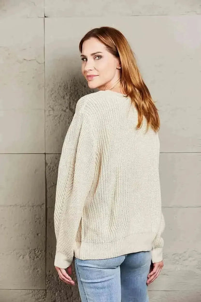Button Down Rib-Knit Reversible Cardigan - Bad Moms Club