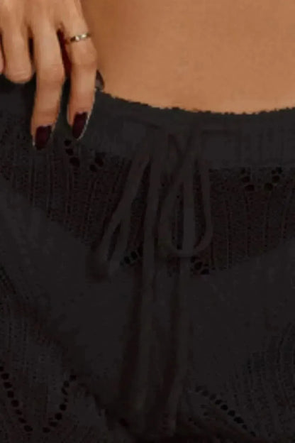Drawstring Cutout Swim Shorts - Bad Moms Club